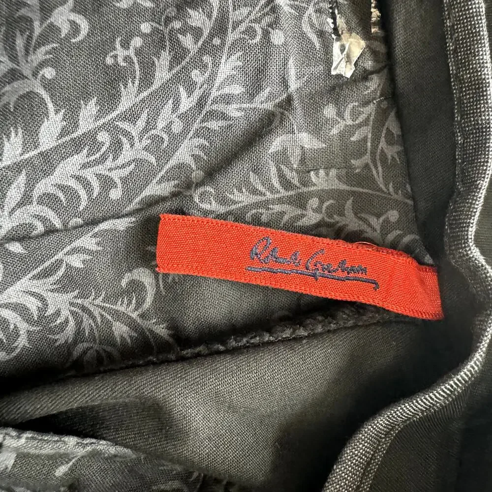Robert Graham Men's Shorts 38 Black Chino Flat Front 10